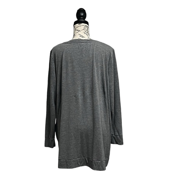 Chicos Zenergy Top Women 3 US Gray Tunic Side Zip Long Sleeve Casual Modest - Picture 4 of 8